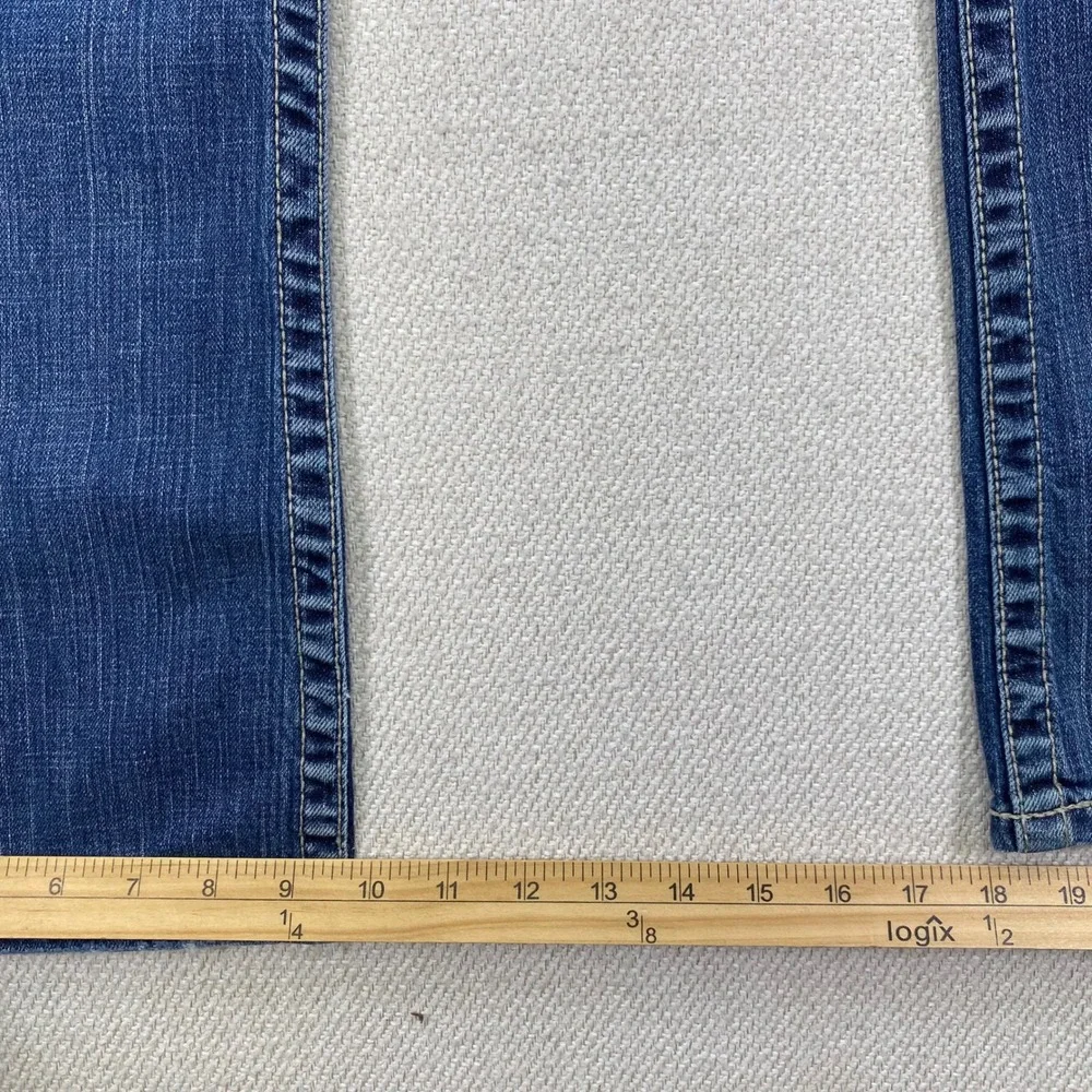BKE Wendi Bootcut Jeans Womens 34x33.5 Blue Distressed Stretch Denim BKL4002L